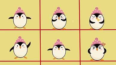 循环可爱卡通企鹅小动物表情动画视频的预览图